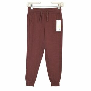 Z By Zella Unisex Kids Burgundy Vine Drawstring Slash Pocket Jogger Pant Size M